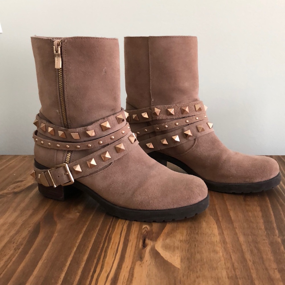 BCBGeneration Studded Suede Ankle Boots